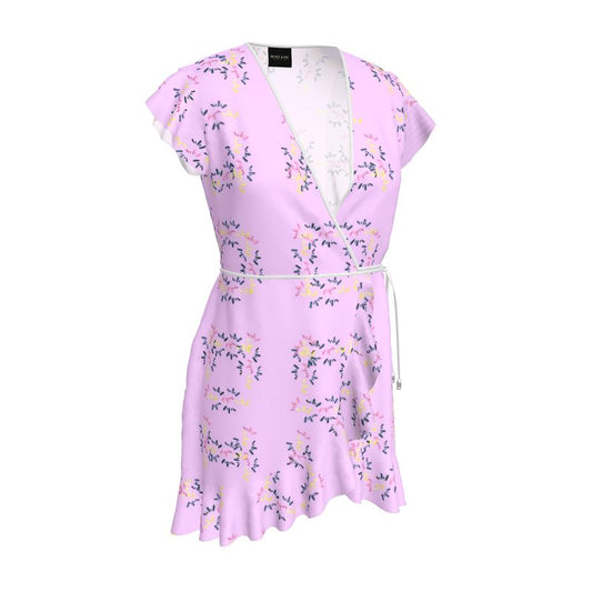 Purple Tea Dress with colourful patterns